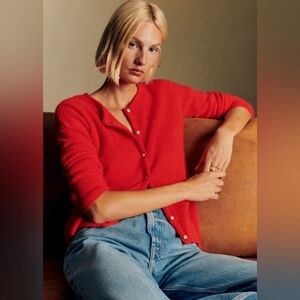 Sezane Gaspard Cardigan Red - Size L
